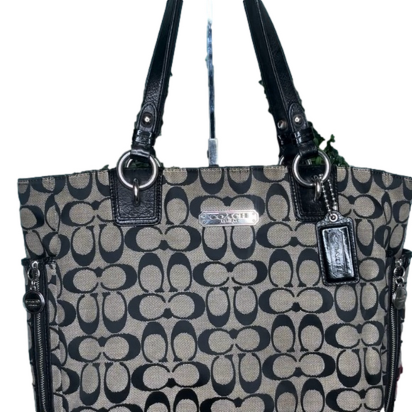 Handbags - COACH Gallery NS Zipper Tote Bag Handbag Purse Signature Black